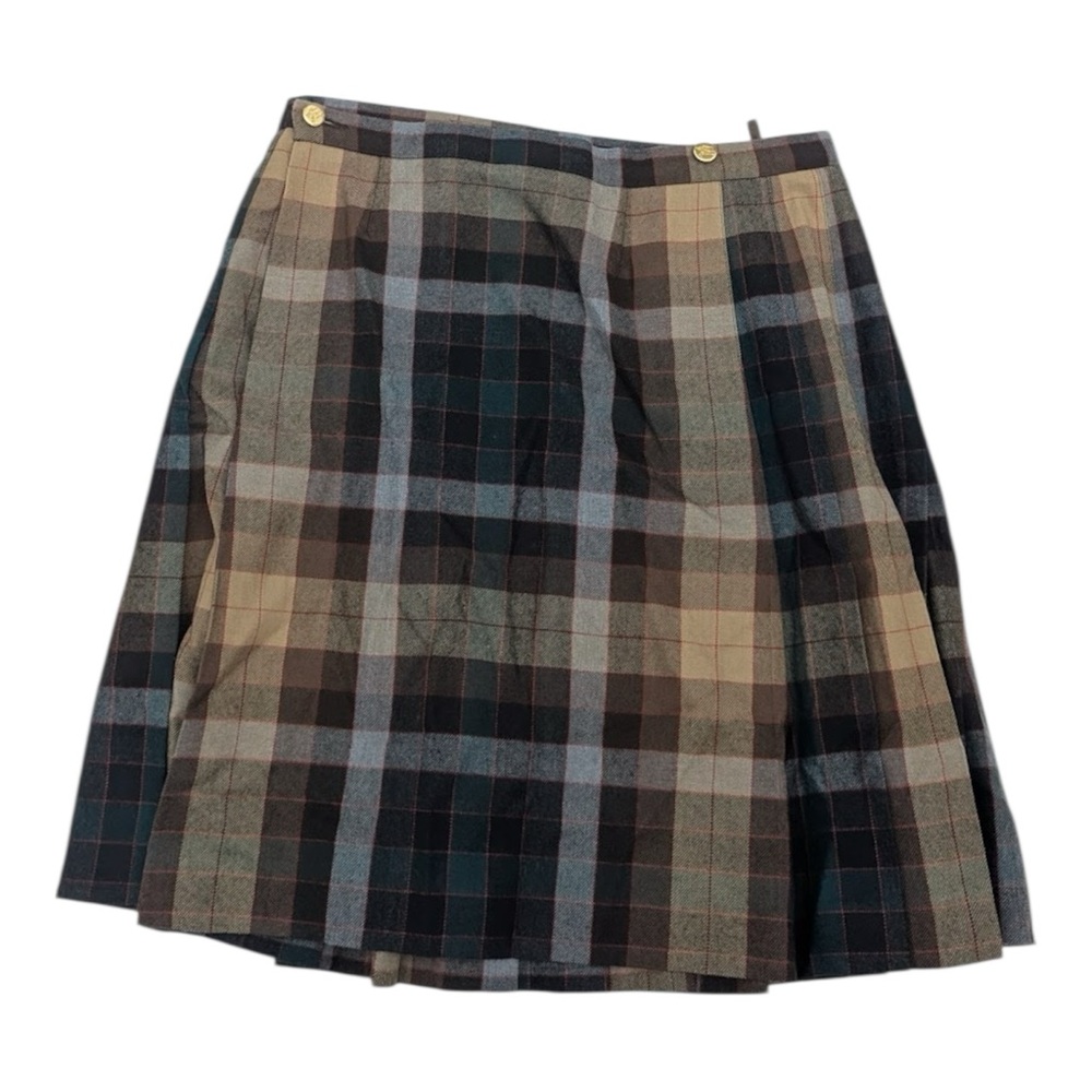 Burberry Wool Black, green, beige Kilt - Size: 12 .BNWOT